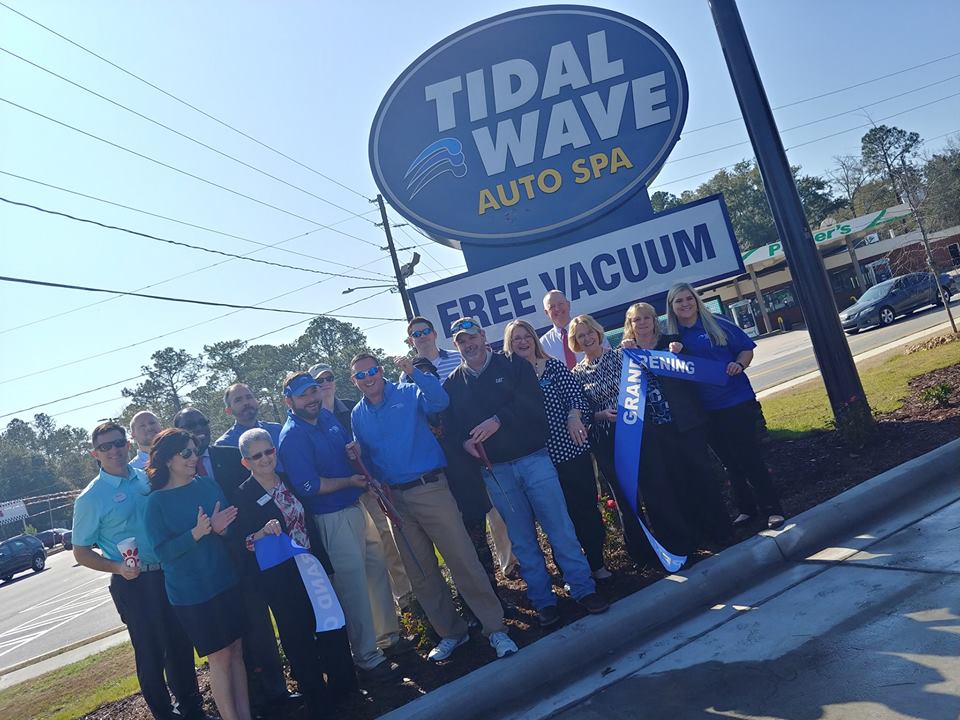It was our pleasure to help host the Ribbon Cutting for Tidal Wave Auto Spa of Hinesville this morning! What a fabulous new local business! Be sure to #shoplocal #shopliberty! Oh yeah, Barbara Martin won a year of free car washes! Congrats!