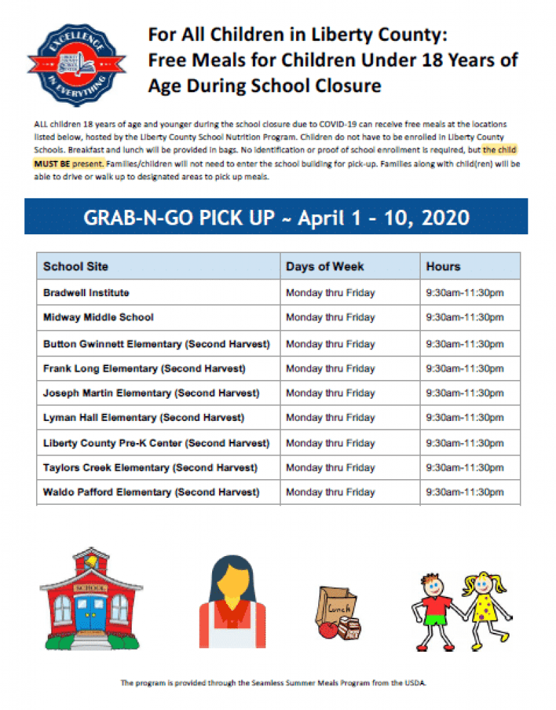 Student Grab & Go Meals-April 1-10 2020