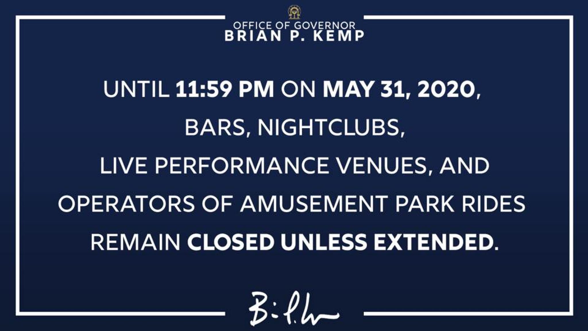 Businesses That Must Remain Closed Until June 1 Liberty County