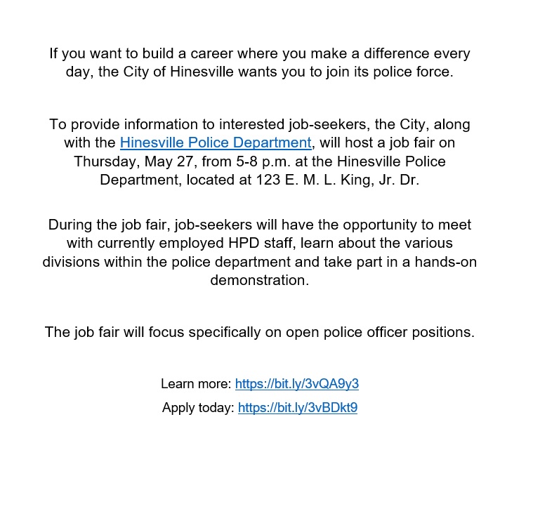 Job Fair: Hinesville Police Department