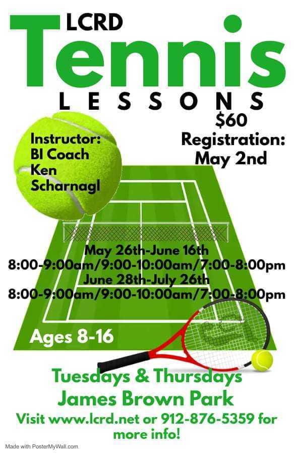 Liberty County Recreation Department tennis lessons