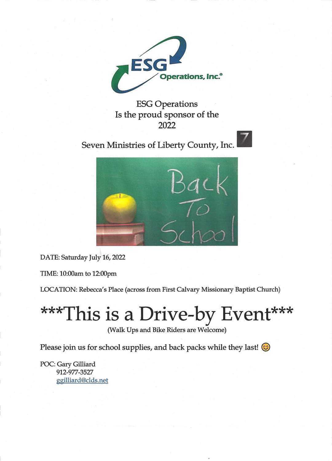 Flyer for Back to school event