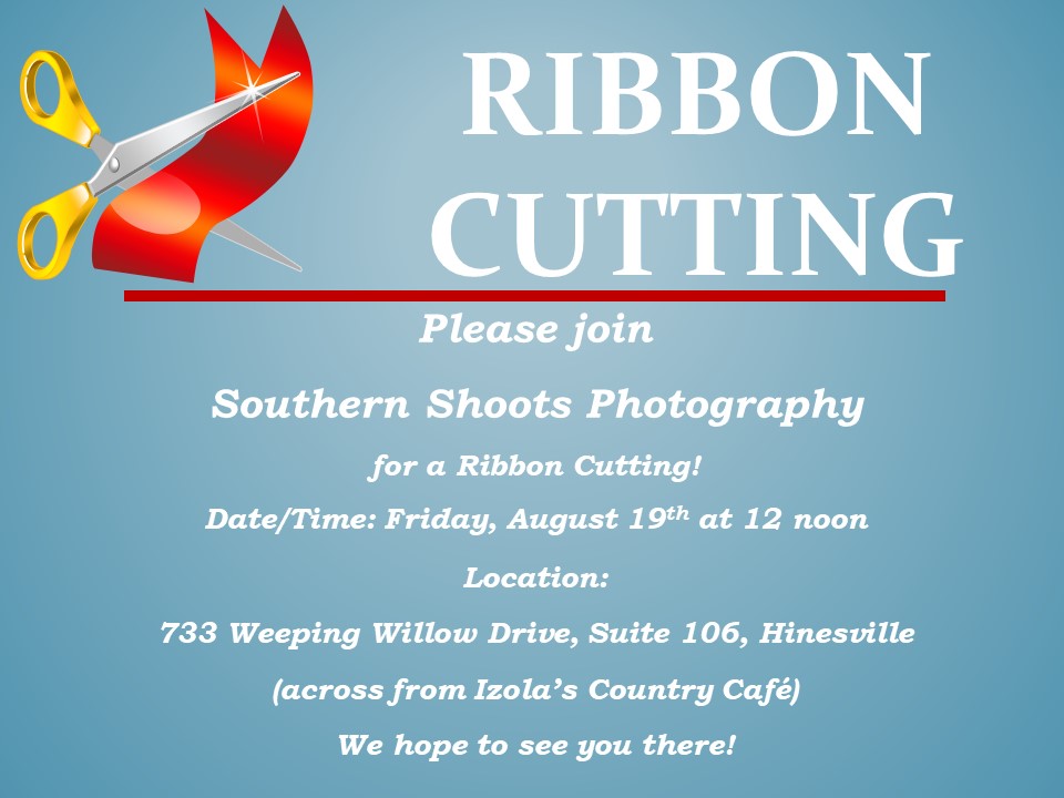 flyer for Southern Shoots Photography Ribbon Cutting