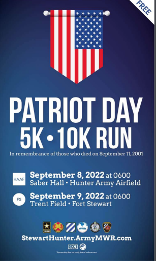 Flyer for Fort Stewart Patriot Day Run