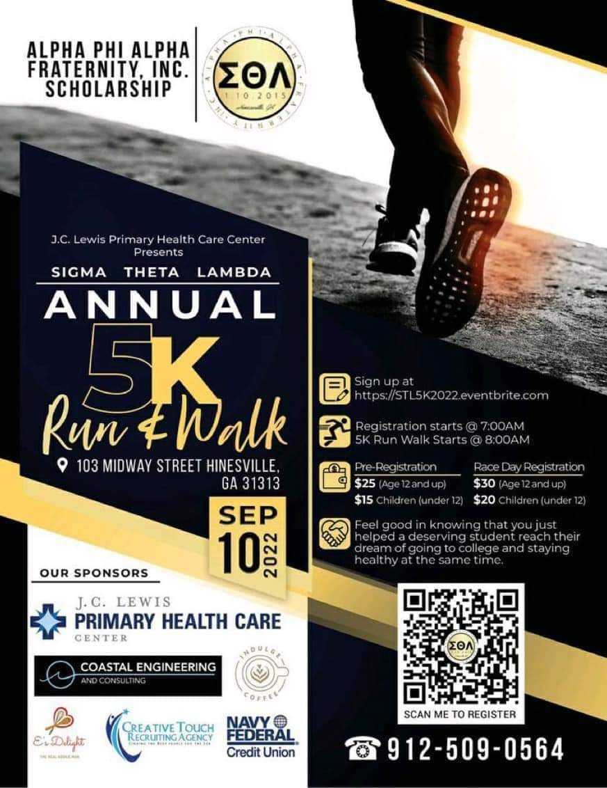 Flyer for Sigma Theta Lambda Annual 5K Run & Walk