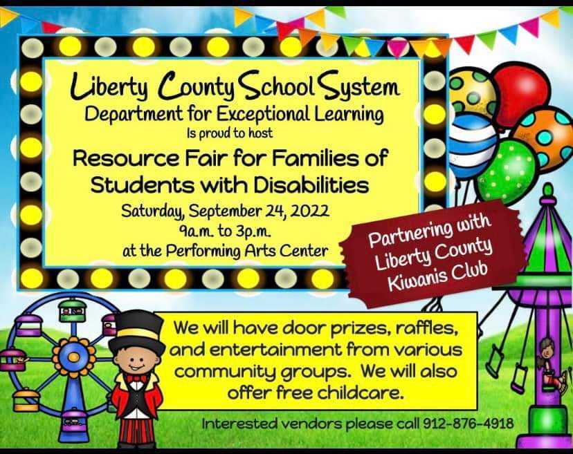 Flyer for Resource Fair for Families of Students with Disabilities