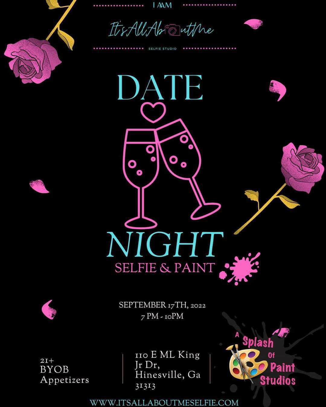 Flyer for Date Night: Selfie & Paint