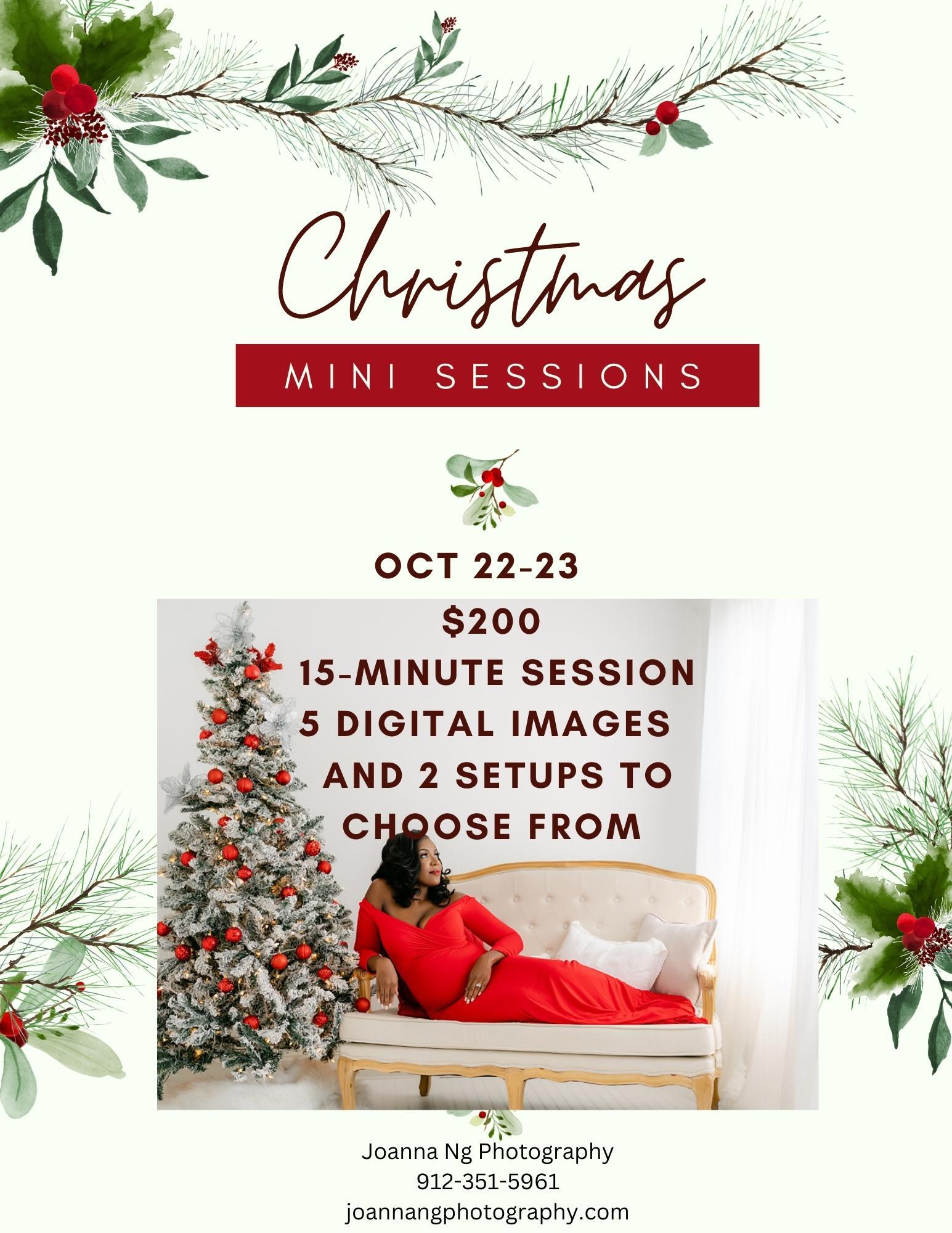 Flyer for Ng Photography Christmas Mini Sessions