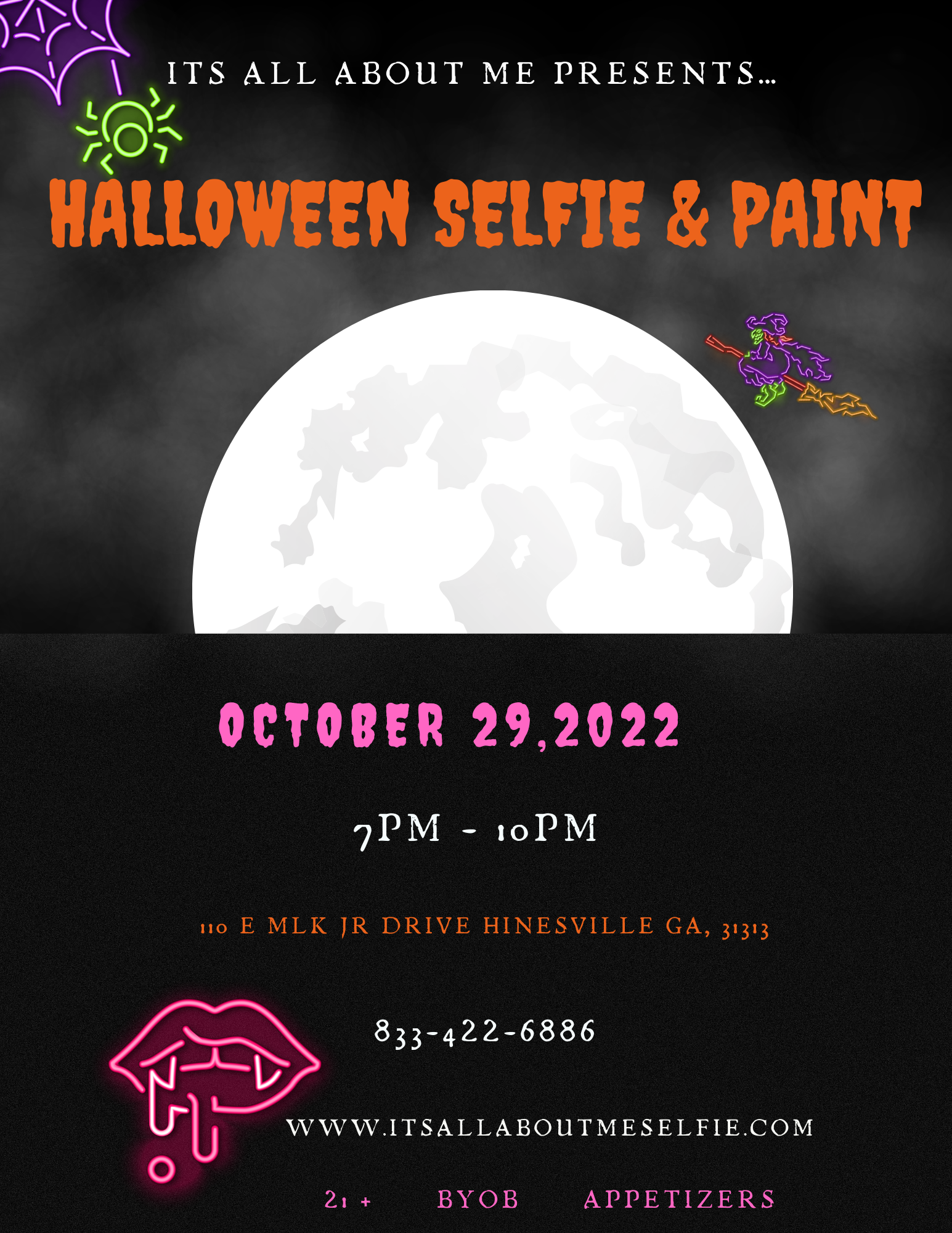 Flyer for Halloween Selfie & Paint Event