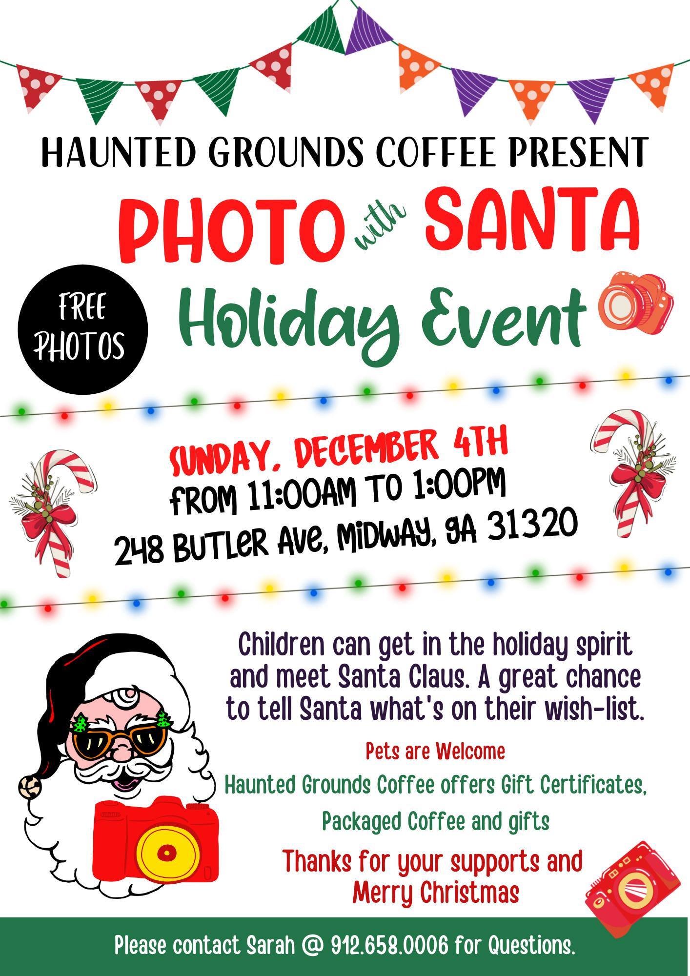 Photos with Santa at Haunted Grounds Coffee