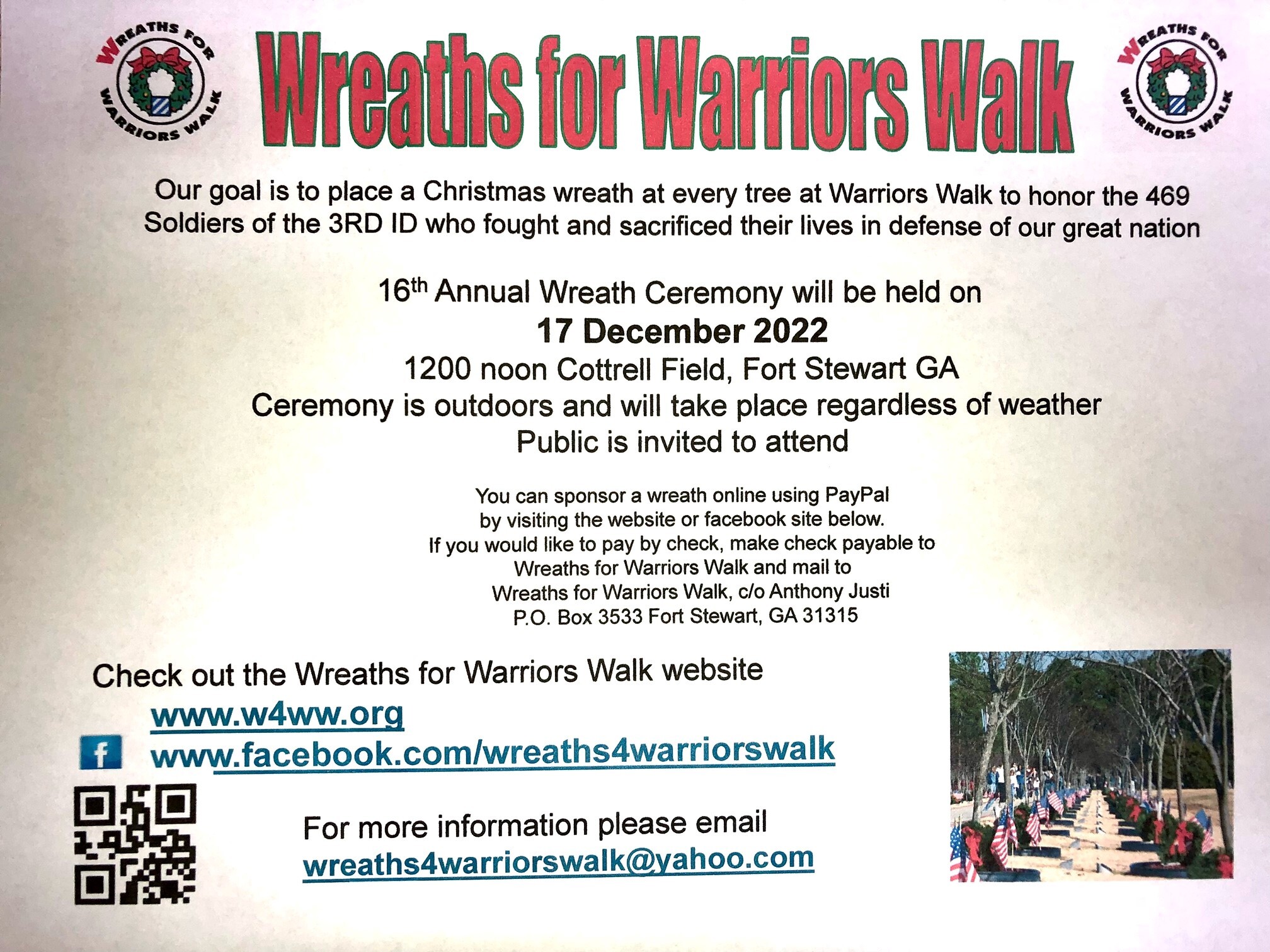 Wreaths for Warriors Walk