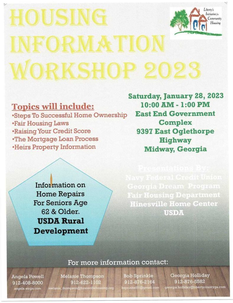 Housing Information Workshop flyer