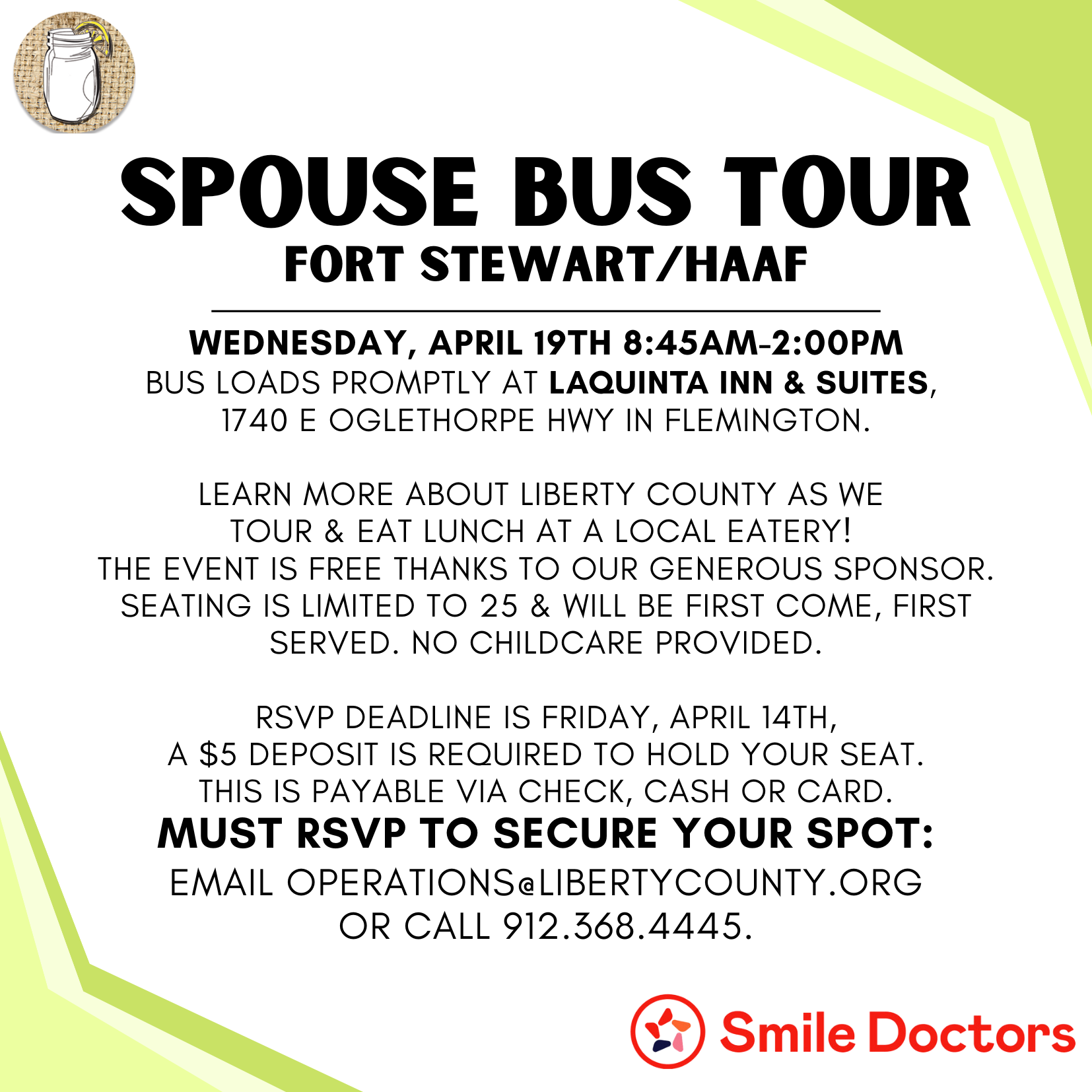 Military Spouse Bus Tour Flyer