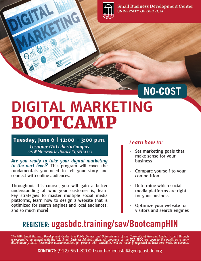 Digital Marketing Bootcamp flyer