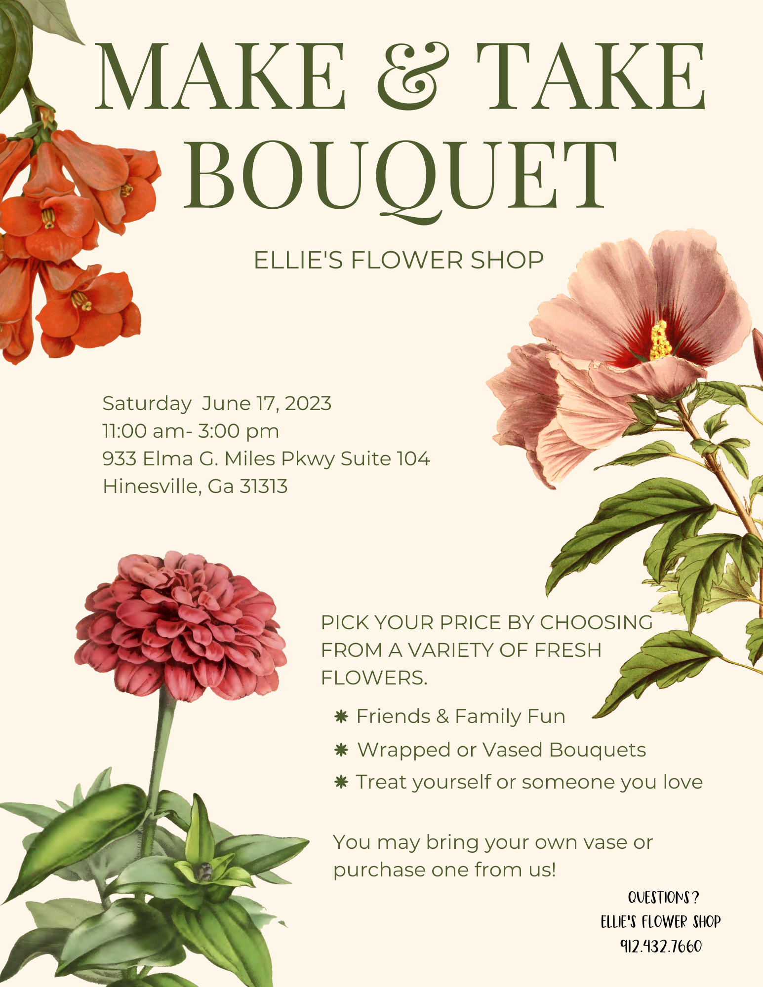Make & Take Bouquet flyer