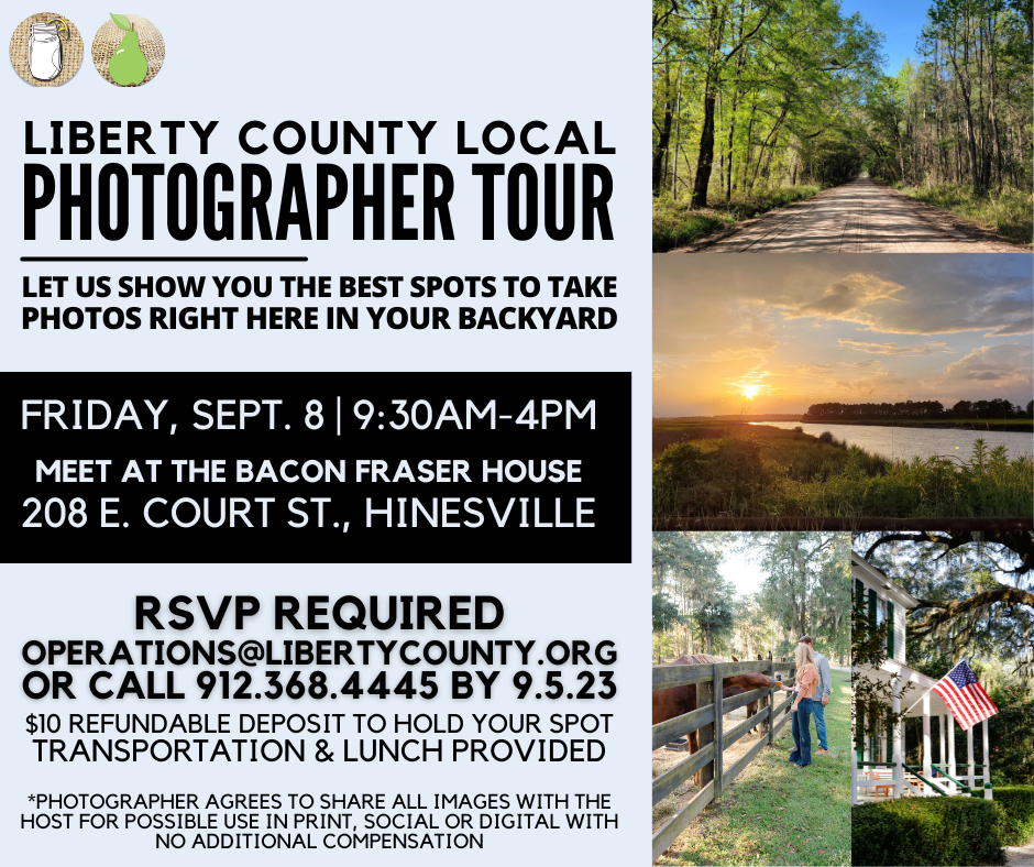 Liberty County Local Photographer Tour flyer