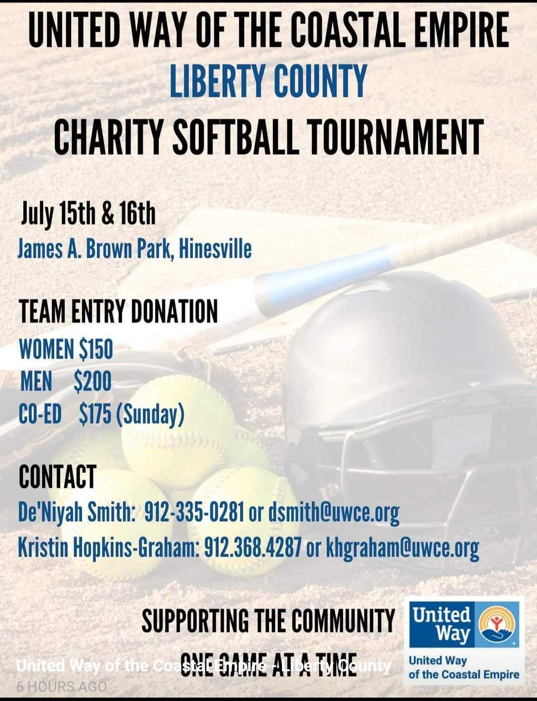 Charity Softball Tournament flyer