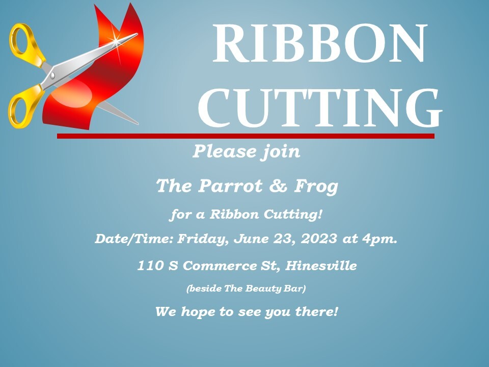 Ribbon Cutting The Parrot and Frog