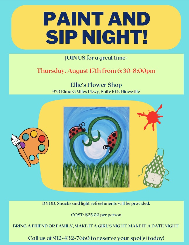 Paint and Sip Night flyer