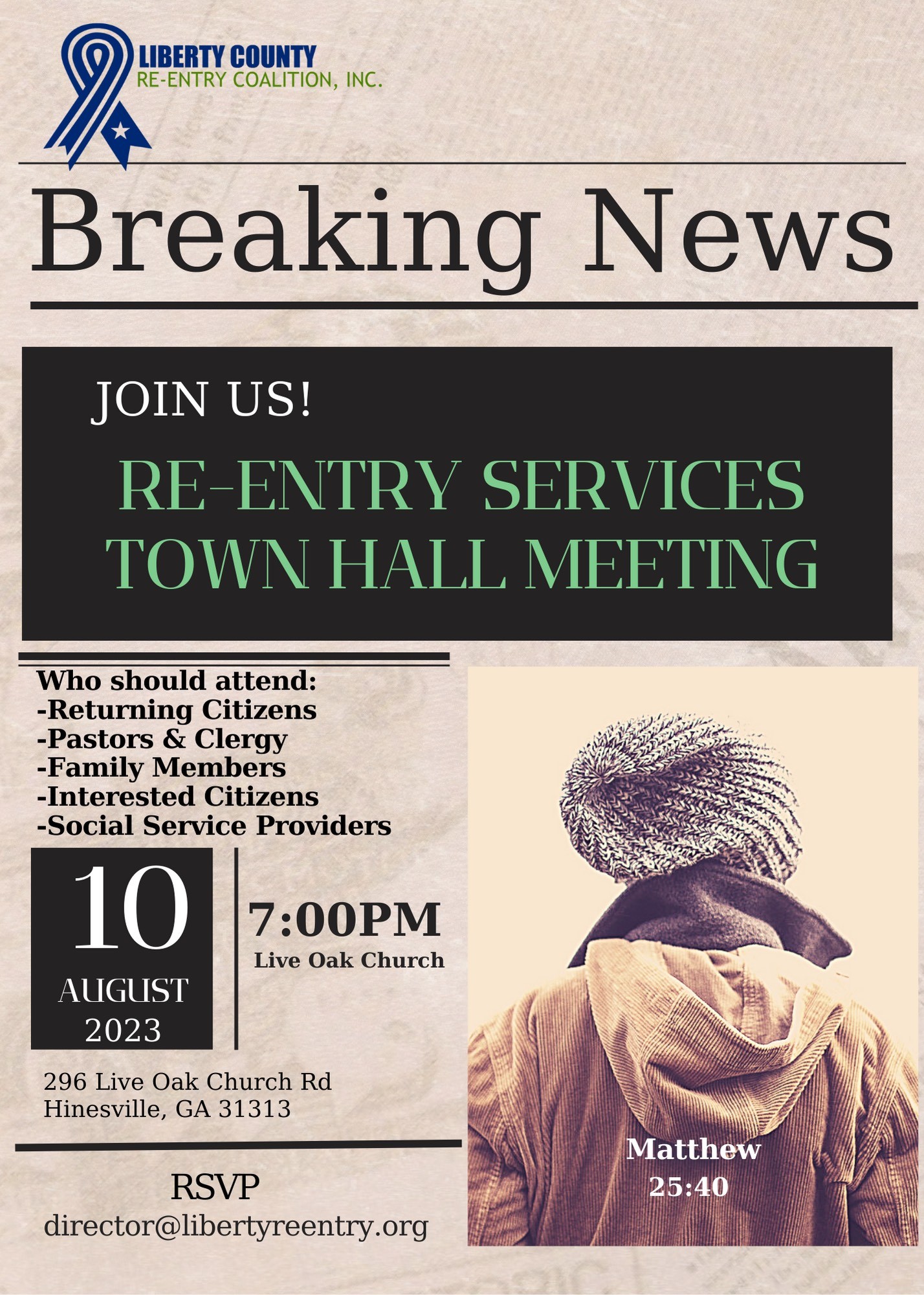 ReEntry Town Hall flyer