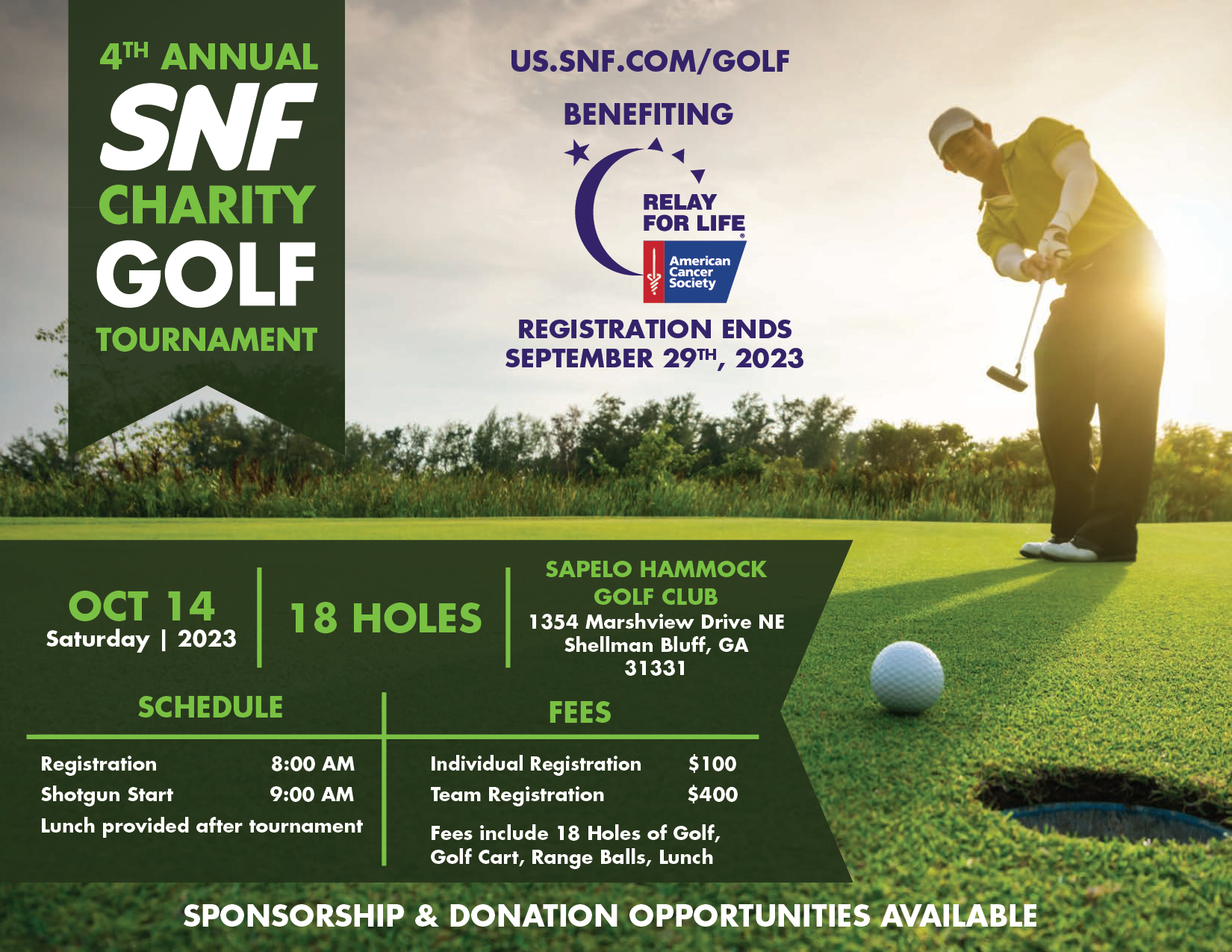 SNF Charity Golf flyer