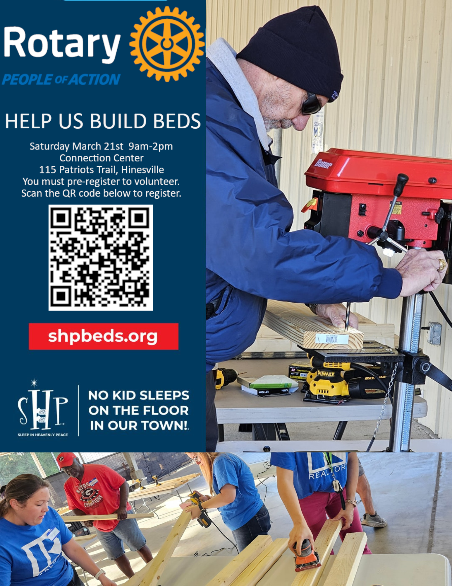 Build beds flyer with Rotary Club