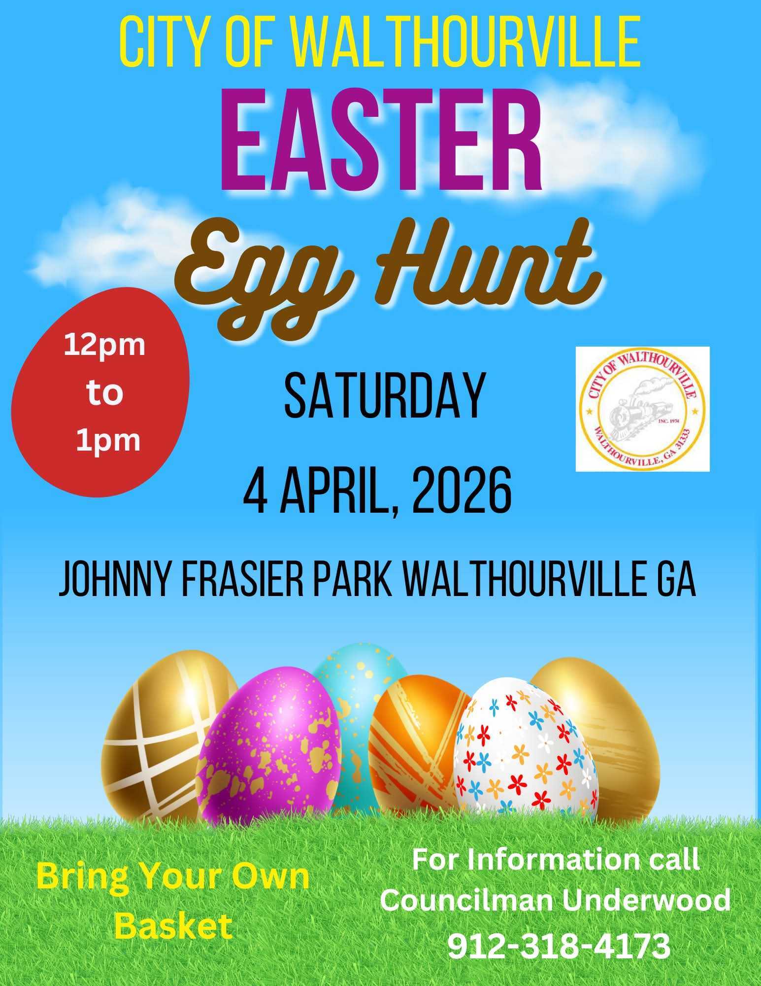 Easter Egg Hunt on April 4th flyer