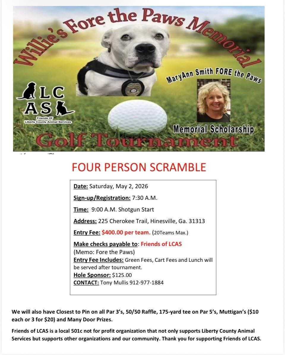 Flyer for golf tournament on May 2nd.