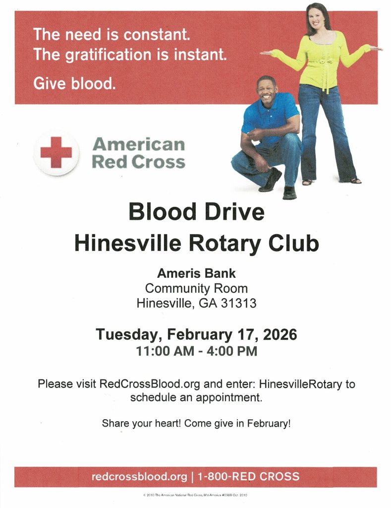 Blood Drive flyer for February 17th