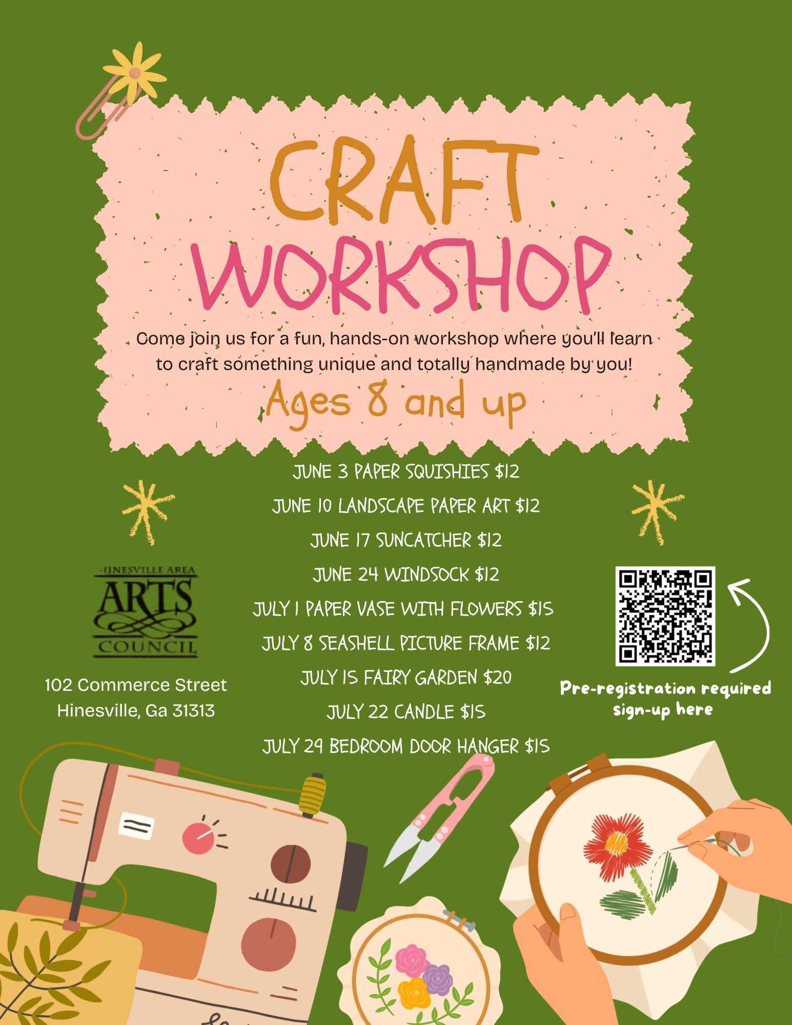 craft workshop flyer