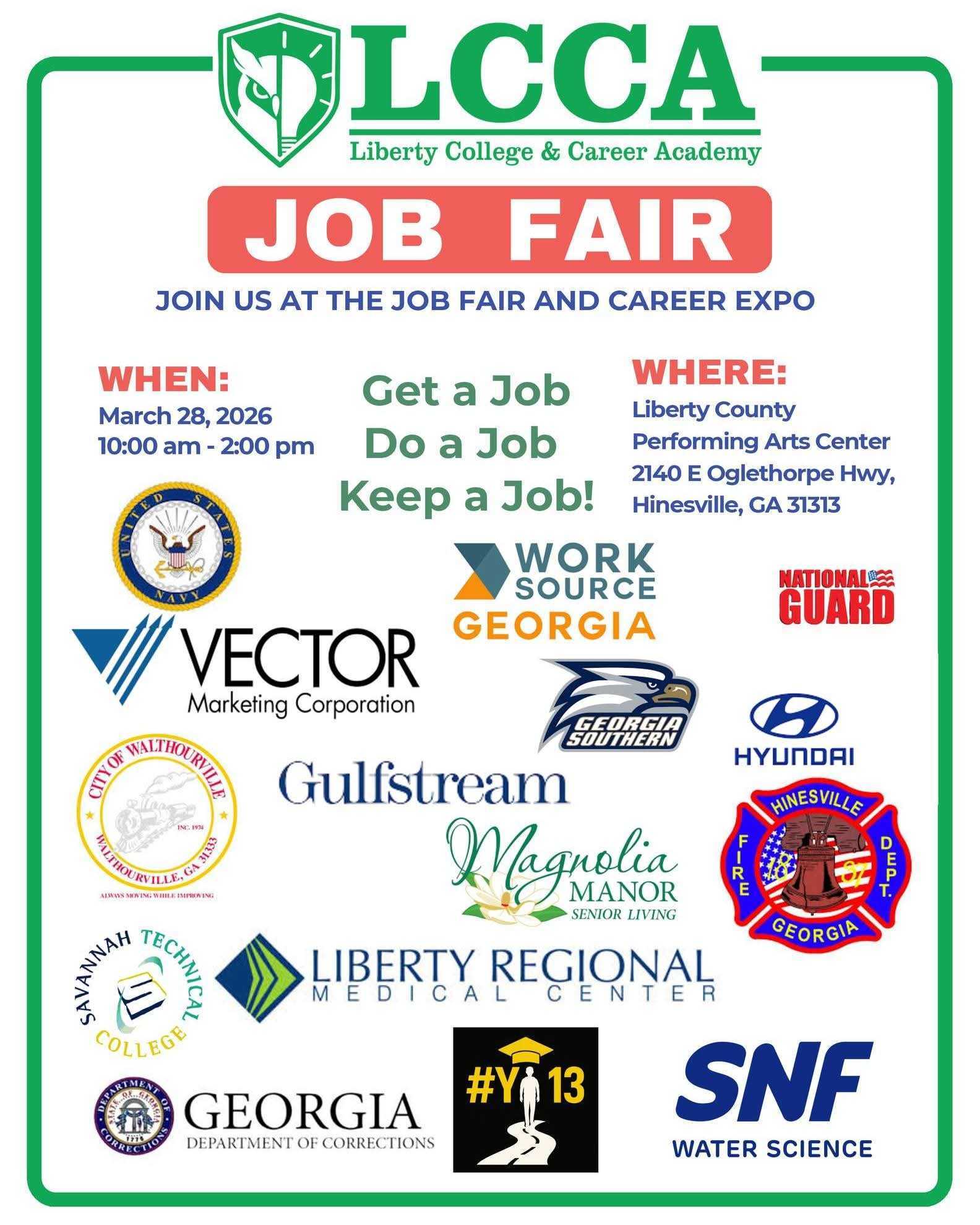 LCCA Job Fair flyer