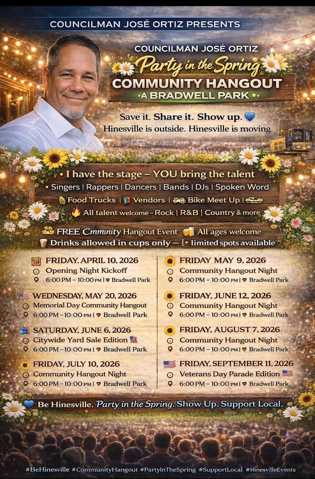 Party in the Spring Community Hangout Flyer