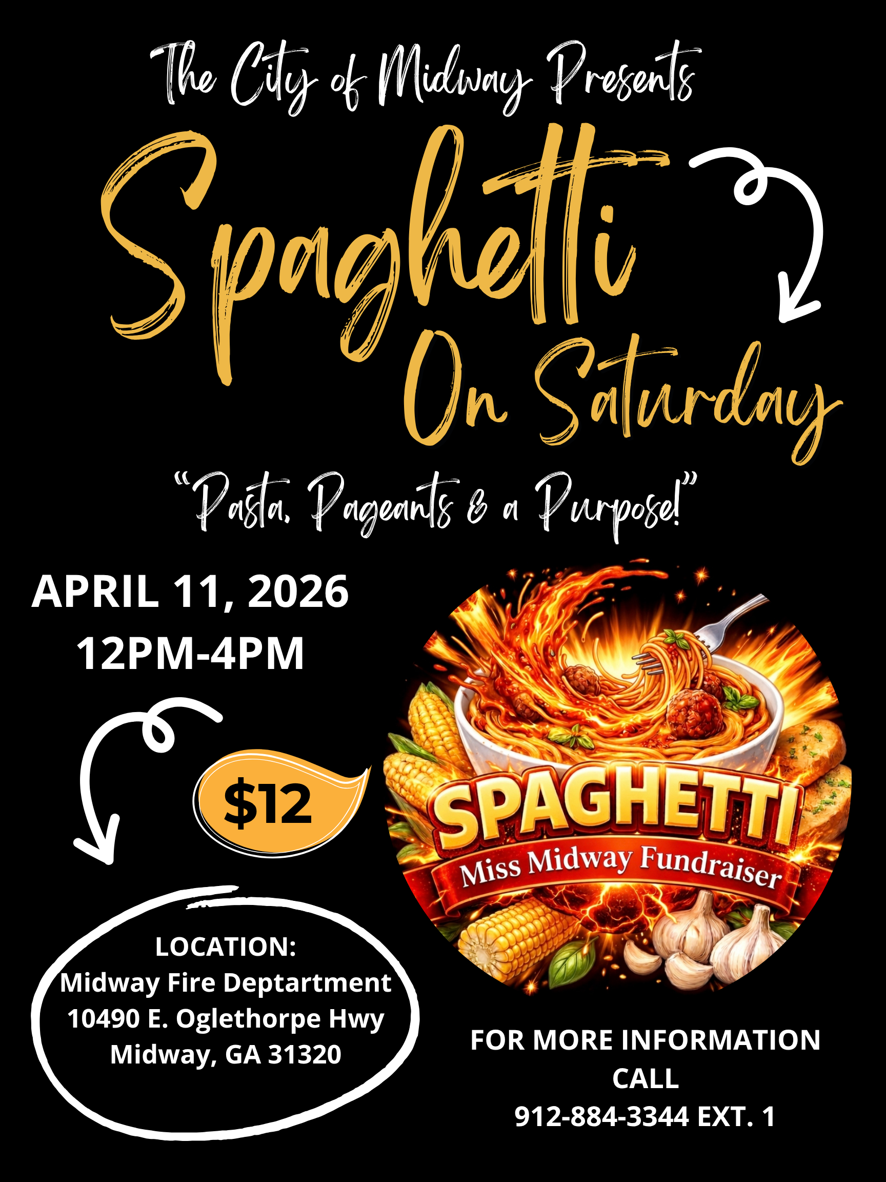Spaghetti on Saturday dinner flyer