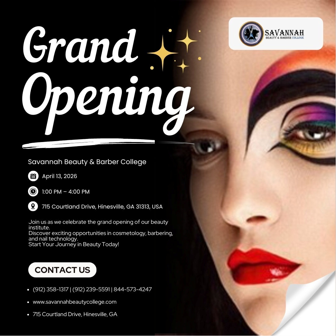 savannah beauty and barber college flyer