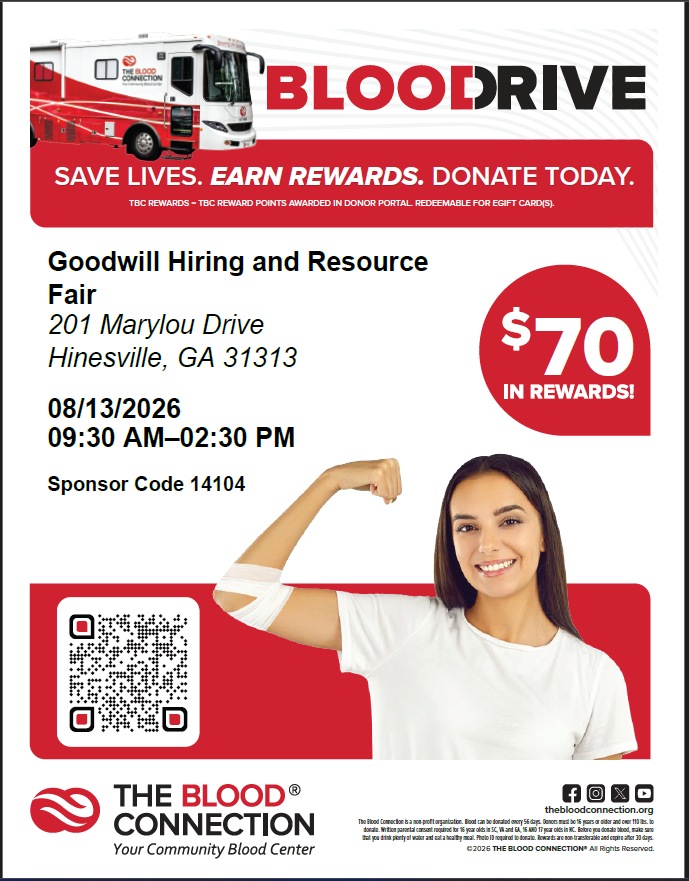Goodwill Hiring & Resource Fair Blood Drive