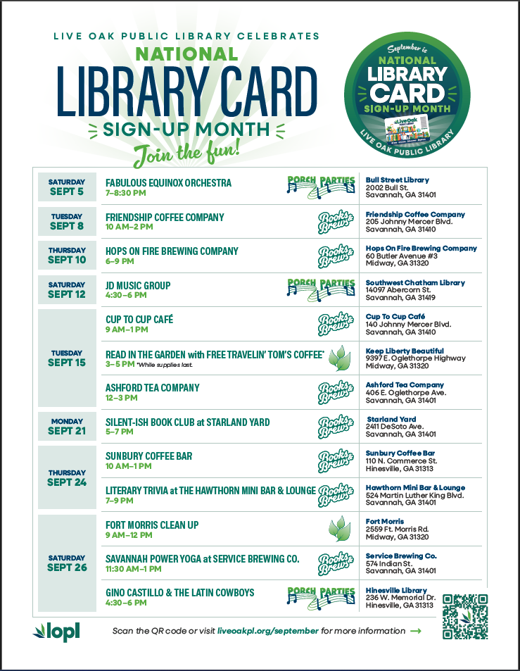 Live Oak Public Library Celebrates National Library Card Sign-Up month